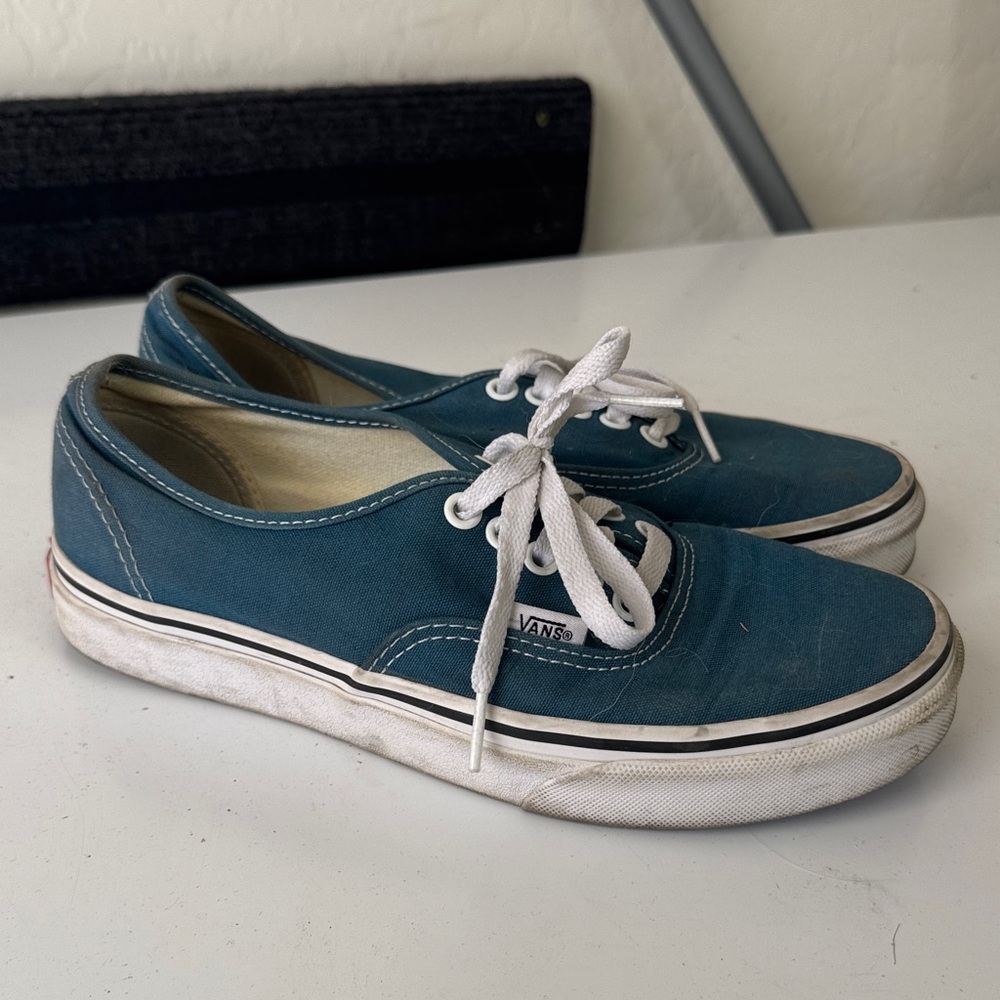 Vans Blue and White Women's Sneakers - Picture 1 of 4